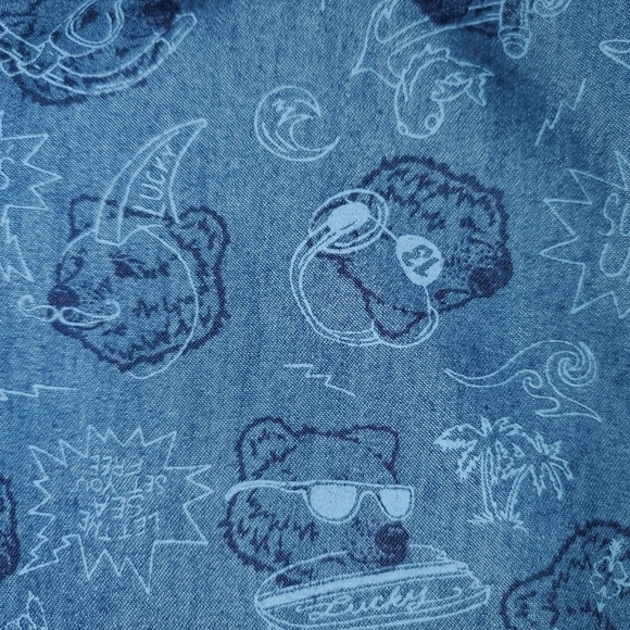 Lucky Brand Boys buttondown with bear pattern Medium - Picture 3 of 8